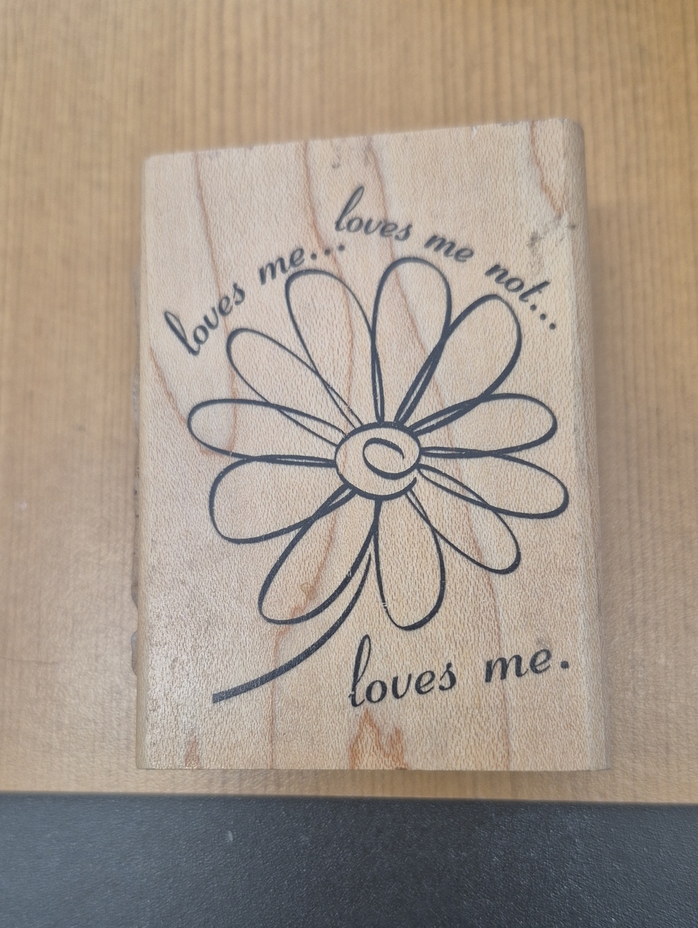 Loves Me Daisy Wooden Stamp By Inkadinkadoo